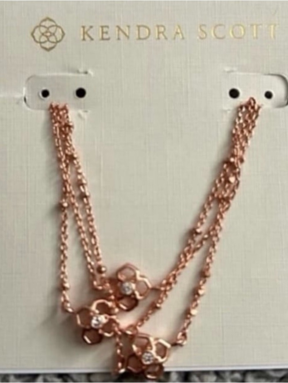 Kendra Scott Rose Gold Triple Layer Floral Necklace